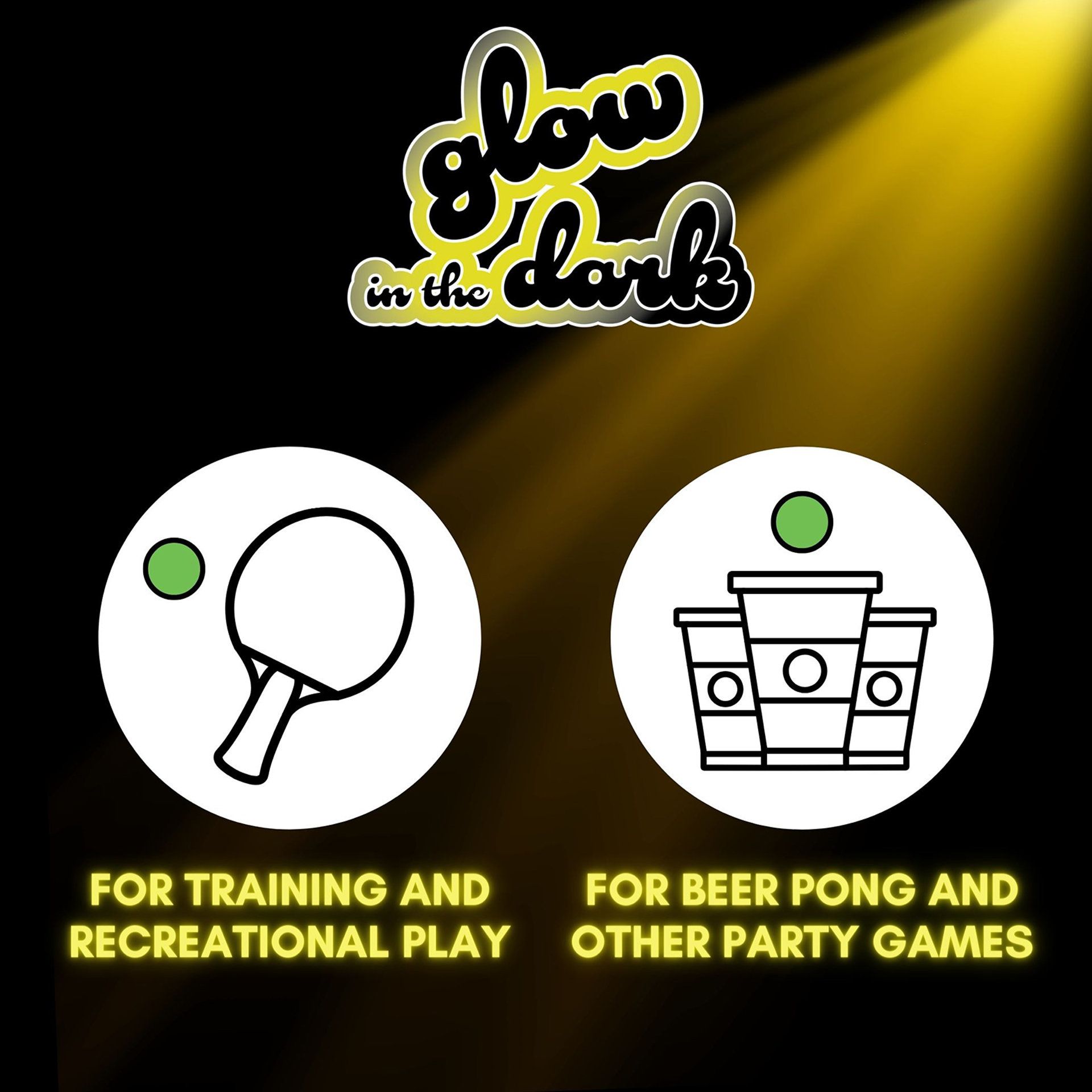 DONIC Schildkröt Ball Glow in the Dark 6er