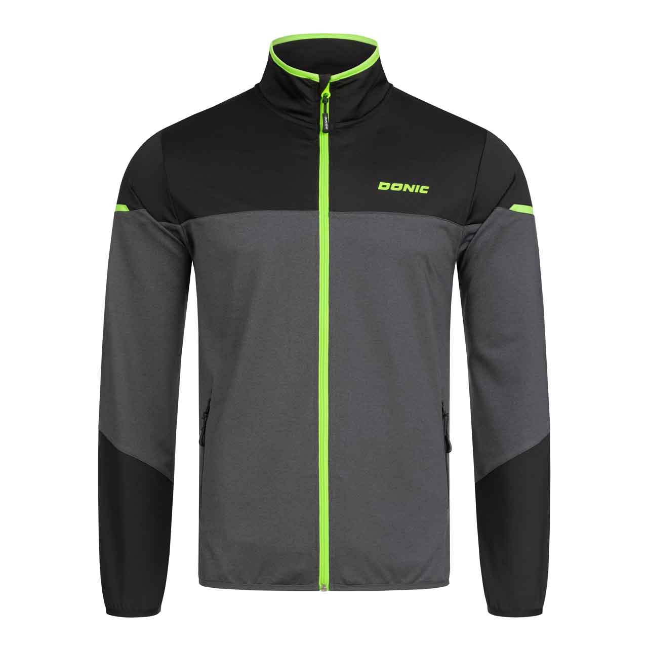 donic-tracksuit_craft-black-green-top-front-web DONIC Tischtennis Anzugjacke Craft schwarz/limegrün Brust