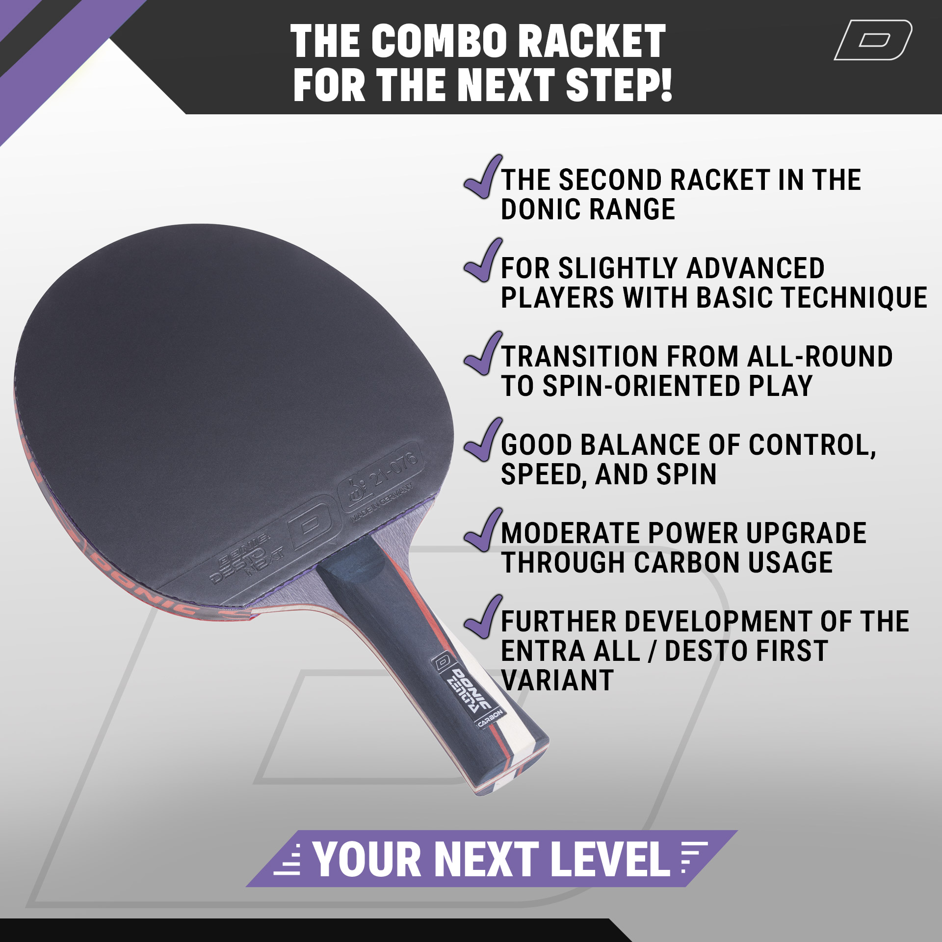 Bundle - DONIC ZENTRA NEXT CARBON / DESTO NEXT