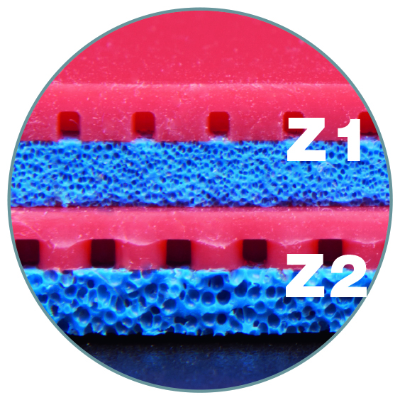 belagdetail_bluestorm_z1-2_20180904_1304747506 Tischtennis Belag DONIC Bluestorm Vergleich DONIC Bluestorm Z1 und Z2