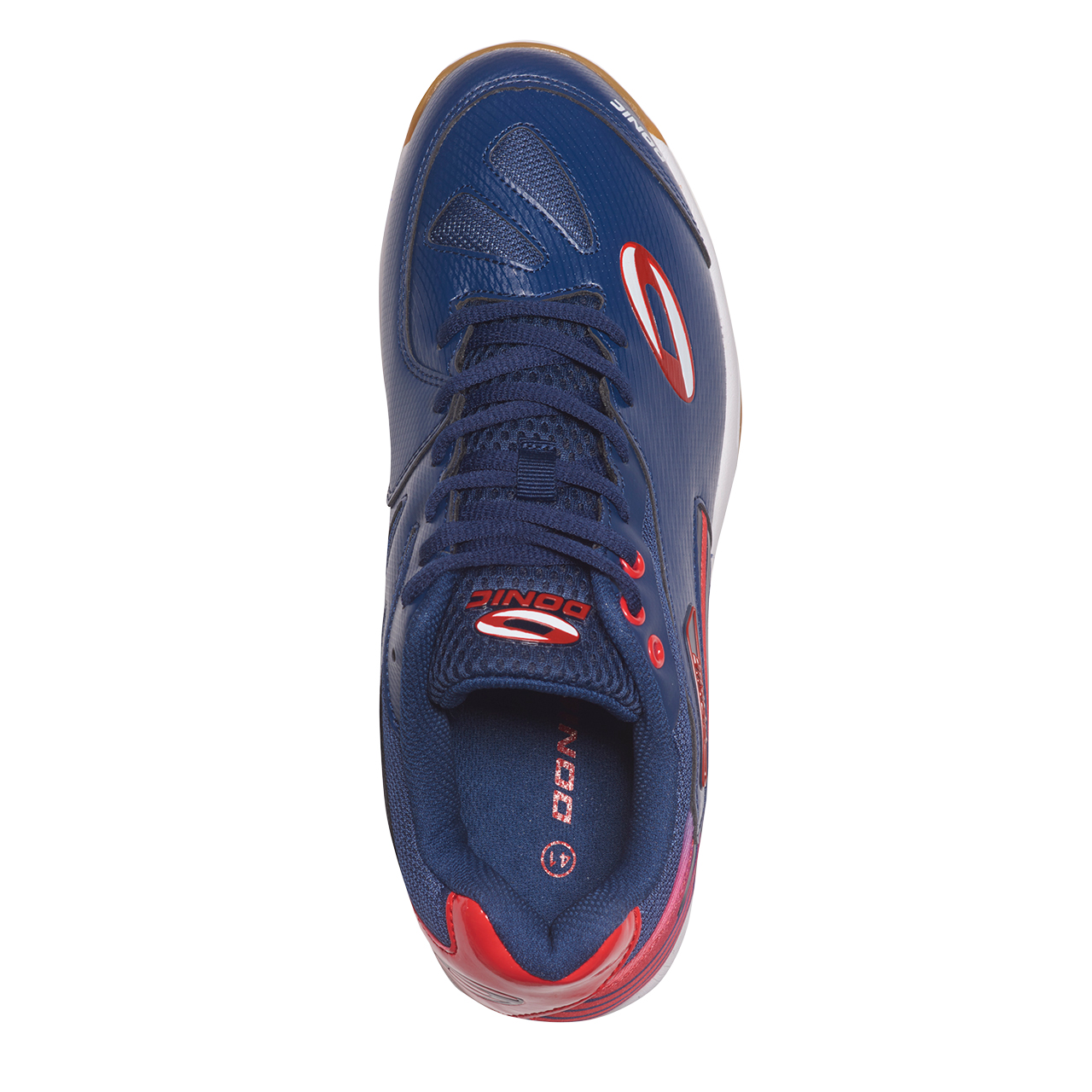 donic-shoe_spaceflex-blue-topview-web DONIC Spaceflex marine/rot topview