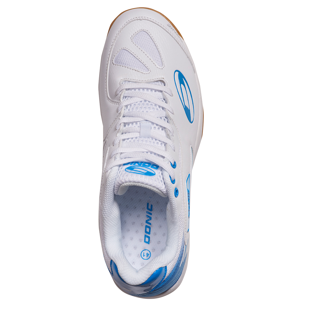 donic-shoe_spaceflex-white-topview-web DONIC Spaceflex weiß/blau topview