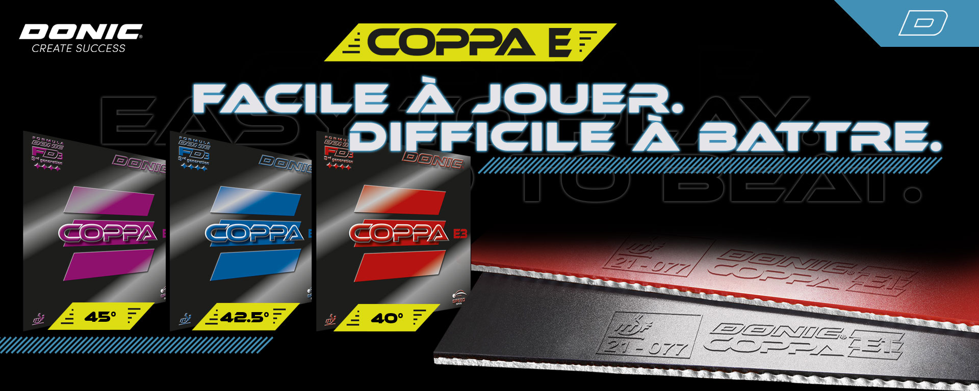 DONIC Coppa E Revêtements