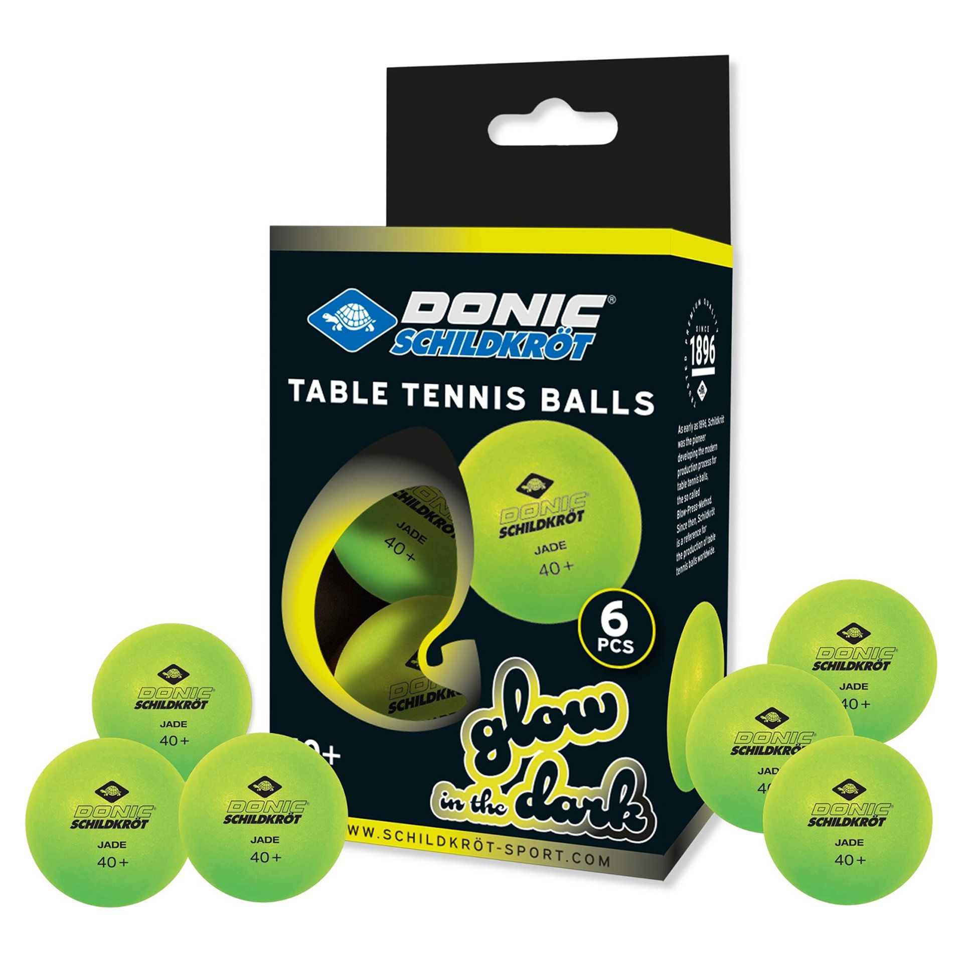 DONIC Schildkröt Ball Glow in the Dark 6er