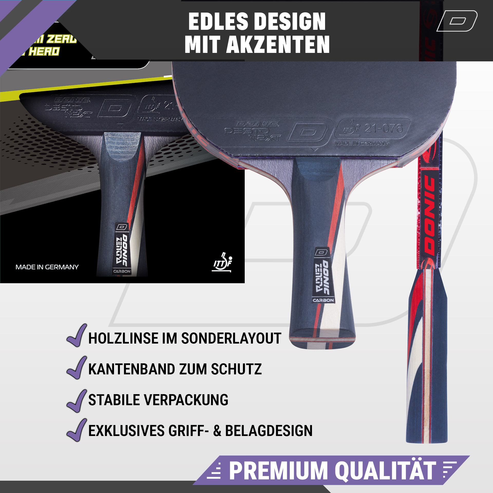 Bundle - DONIC ZENTRA NEXT CARBON / DESTO NEXT