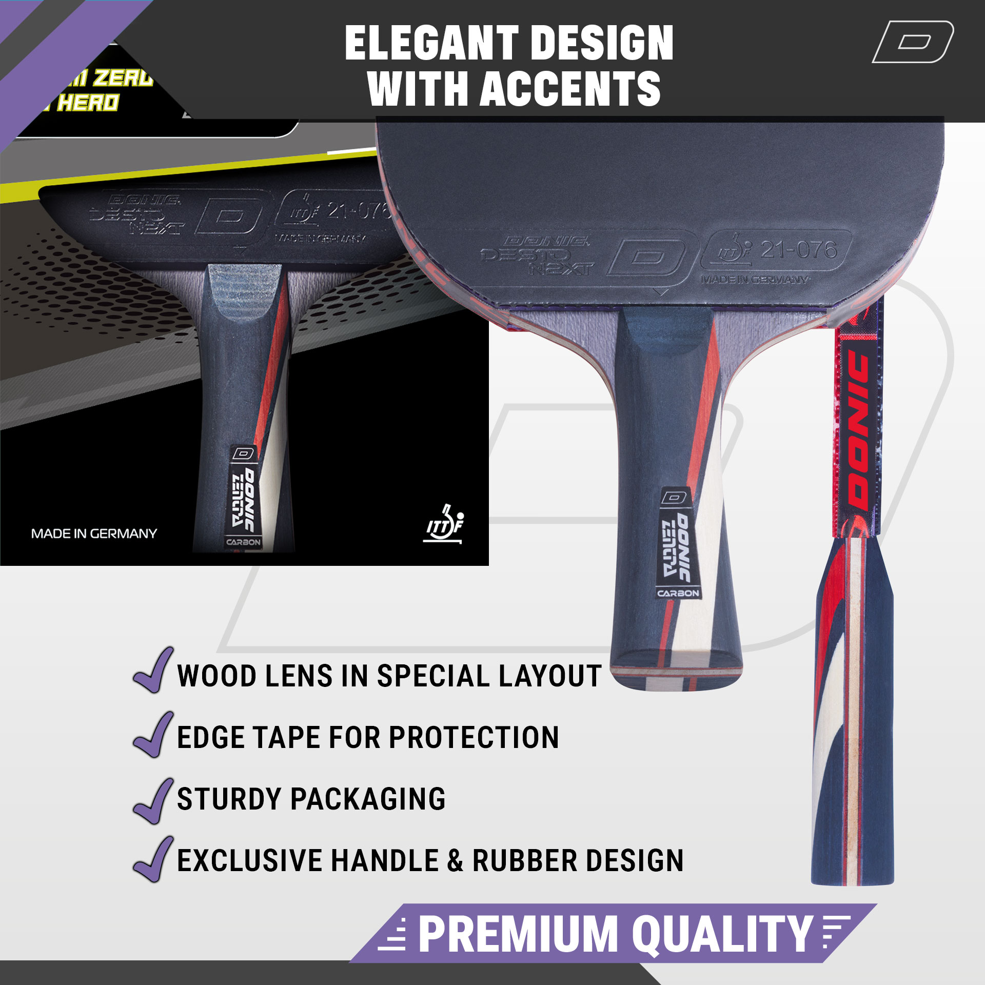 Bundle - DONIC ZENTRA NEXT CARBON / DESTO NEXT