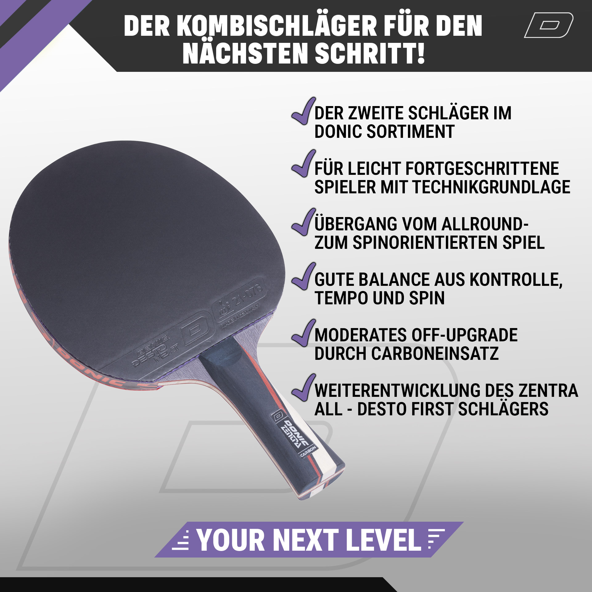 Bundle - DONIC ZENTRA NEXT CARBON / DESTO NEXT