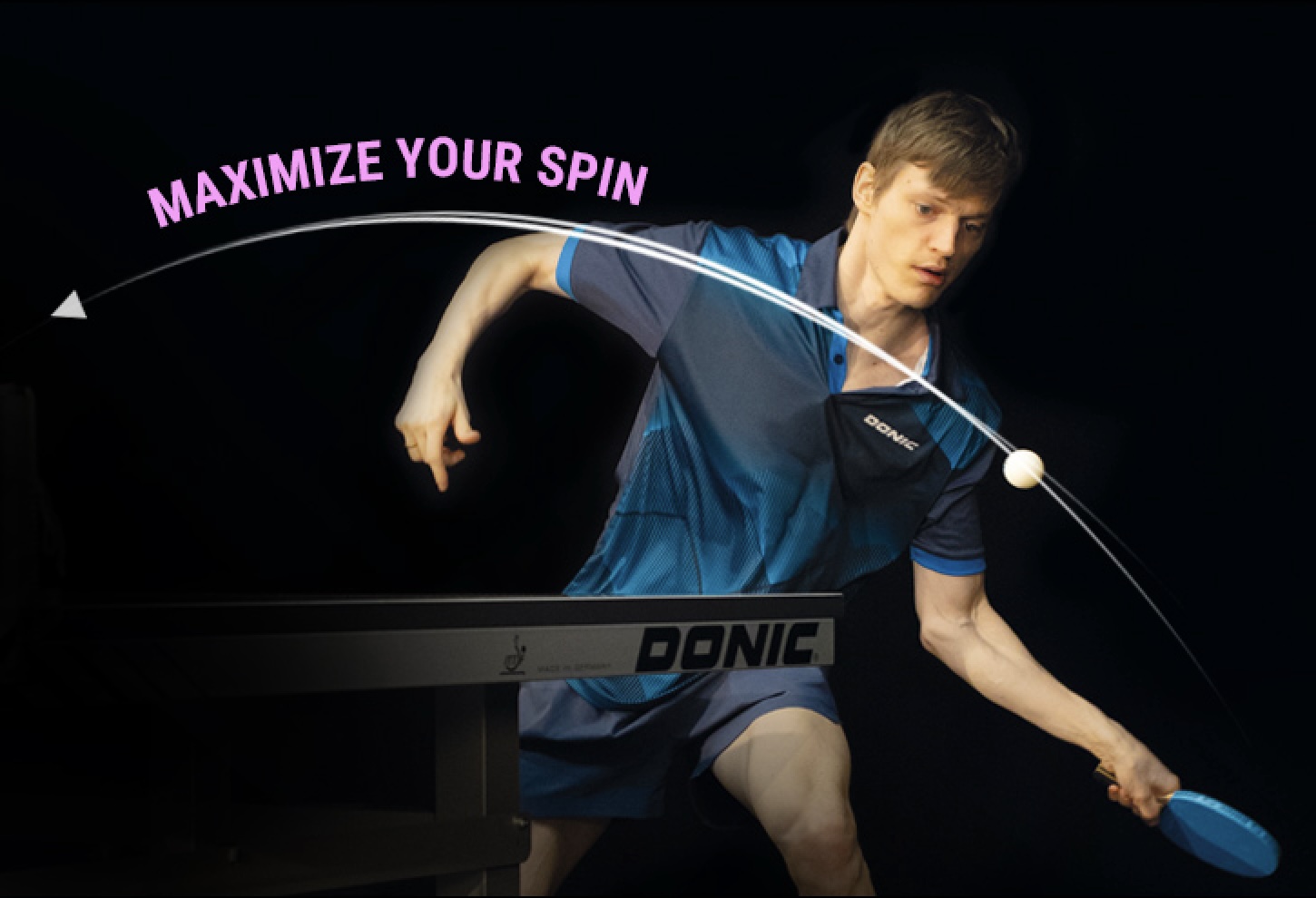 Maximize your spin: table tennis player Anders Lind playing with the Bluestar rubbers