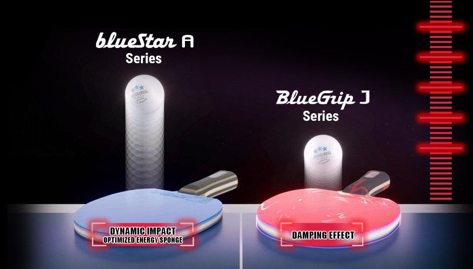 This demonstrates the difference in ball bounce between Bluestar and Bluegrip – Bluegrip has a speed-reducing effect.