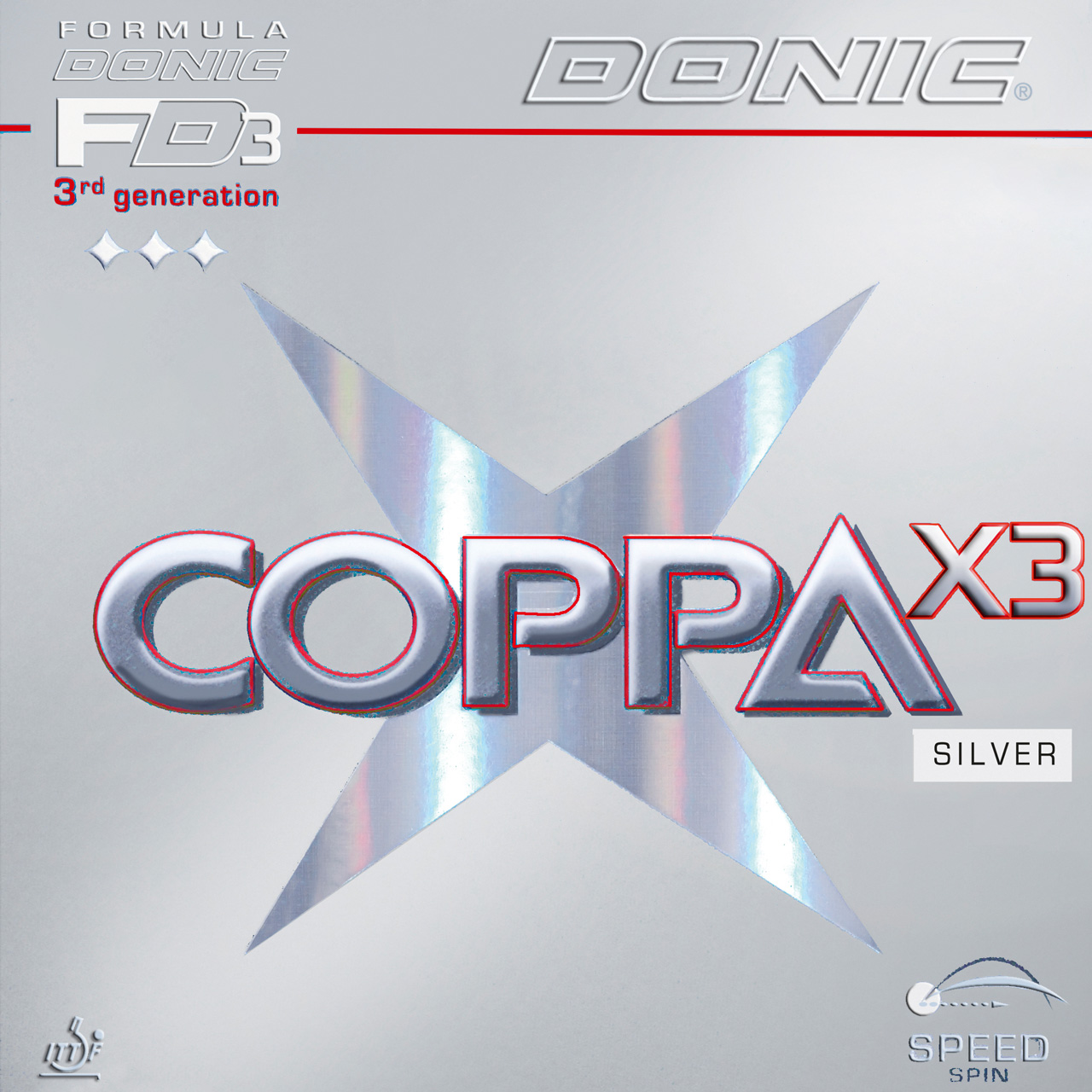 Donic Coppa X2 Platin Soft 1,8/2,0/Max mm  Schw/Rot 